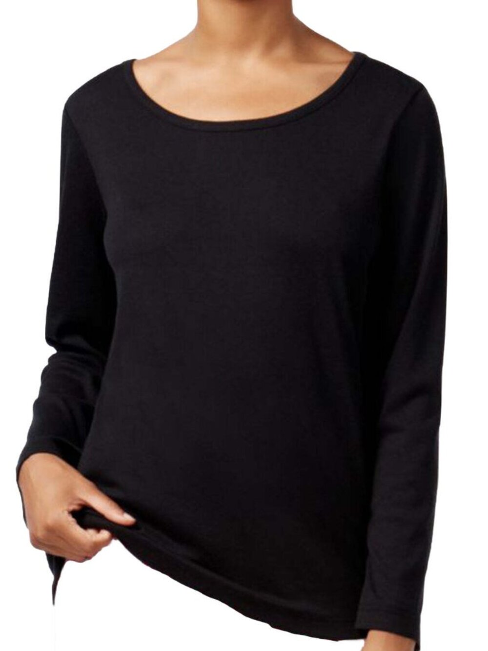 Charter Club Womens Fleece Scoop-Neck Pajama Top